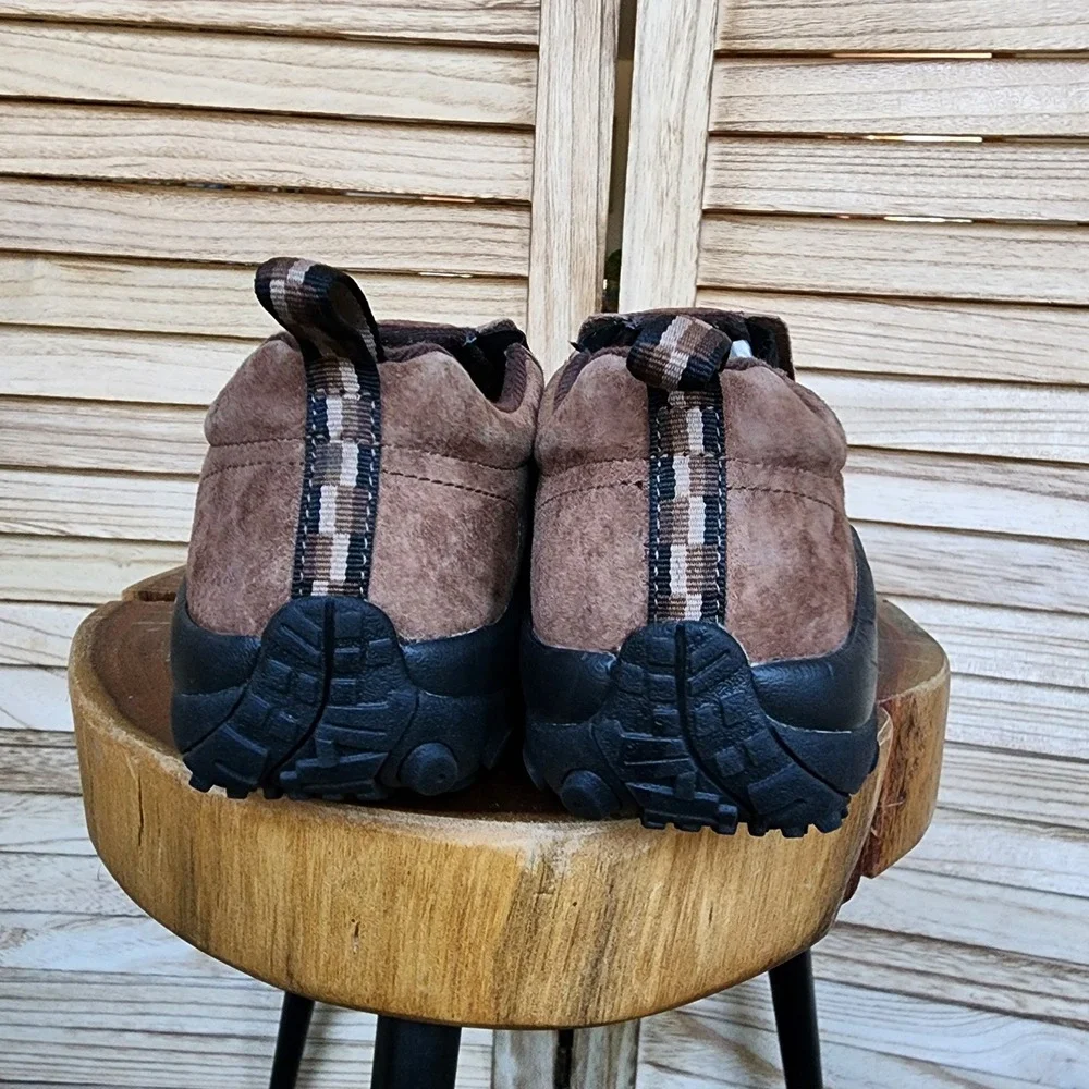 Merrell Sz 11 Brown Suede Leather Jungle Moc J65685 Slip On Hiking Trail Shoes
